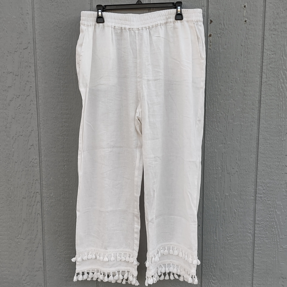 crown & ivy White Wide Leg Pants